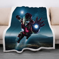 Iron Man Tony Stark #5 Blanket Super Soft Cozy Sherpa Fleece Throw Blanket for Men Boys