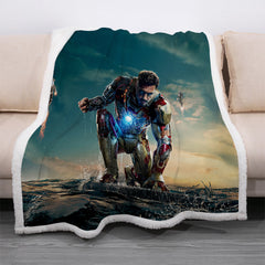 Iron Man Tony Stark #6 Blanket Super Soft Cozy Sherpa Fleece Throw Blanket for Men Boys