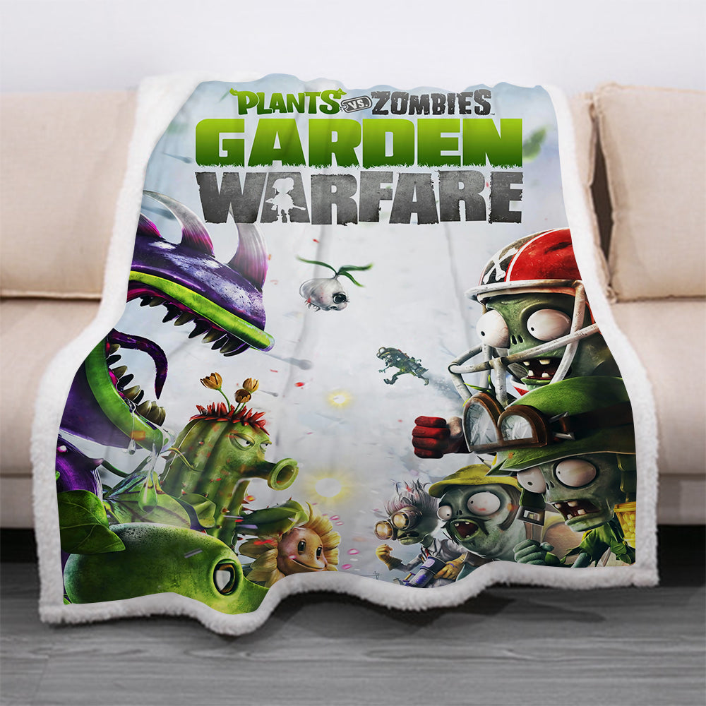 Plants vs Zombies #9 Blanket Super Soft Cozy Sherpa Fleece Throw Blanket for Men Boys