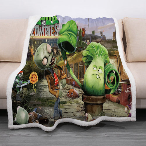 Plants vs Zombies #7 Blanket Super Soft Cozy Sherpa Fleece Throw Blanket for Men Boys