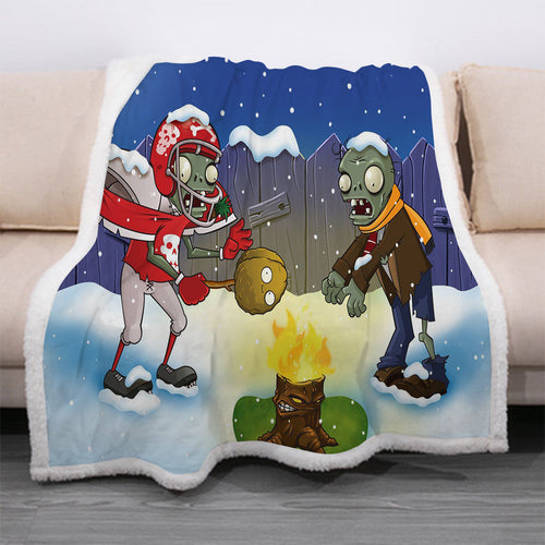 Plants vs Zombies #6 Blanket Super Soft Cozy Sherpa Fleece Throw Blanket for Men Boys
