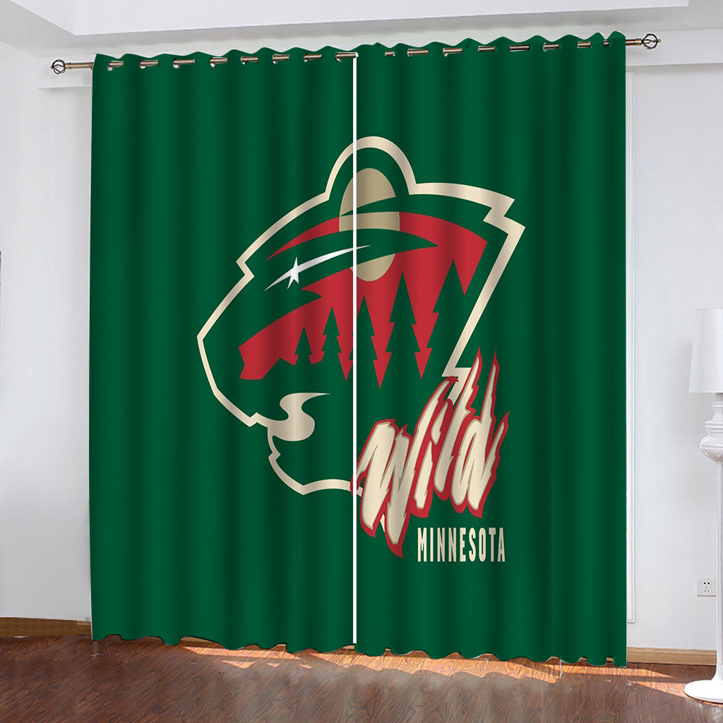 Minnesota Wild Hockey League  Blackout Curtain for Living Room Bedroom Window Treatment