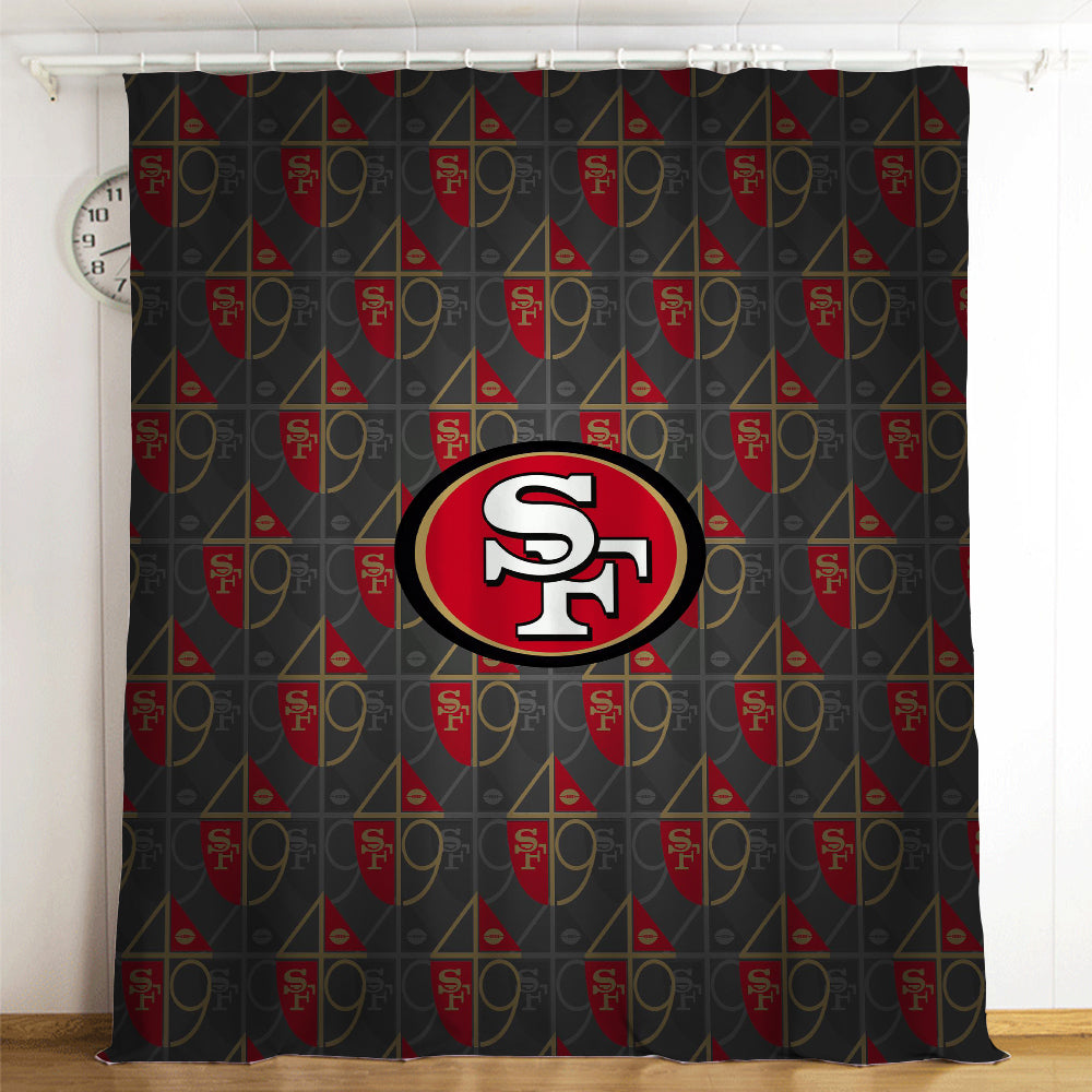 San Francisco Football 49ers#12 Blackout Curtains For Window Treatment Set For Living Room Bedroom