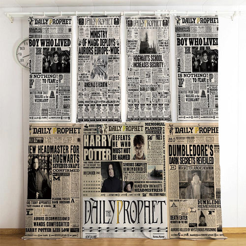 Harry Potter Newspaper Galaxy Logo #12 Blackout Curtains For Window Treatment Set For Living Room Bedroom