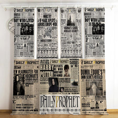 Harry Potter Newspaper Galaxy Blackout Curtains For Window Treatment Set For Bedroom