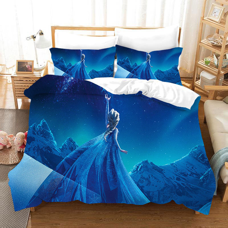 Frozen Anna Elsa Princess #30 Duvet Cover Quilt Cover Pillowcase Bedding Set Bed Linen Home Bedroom Decor