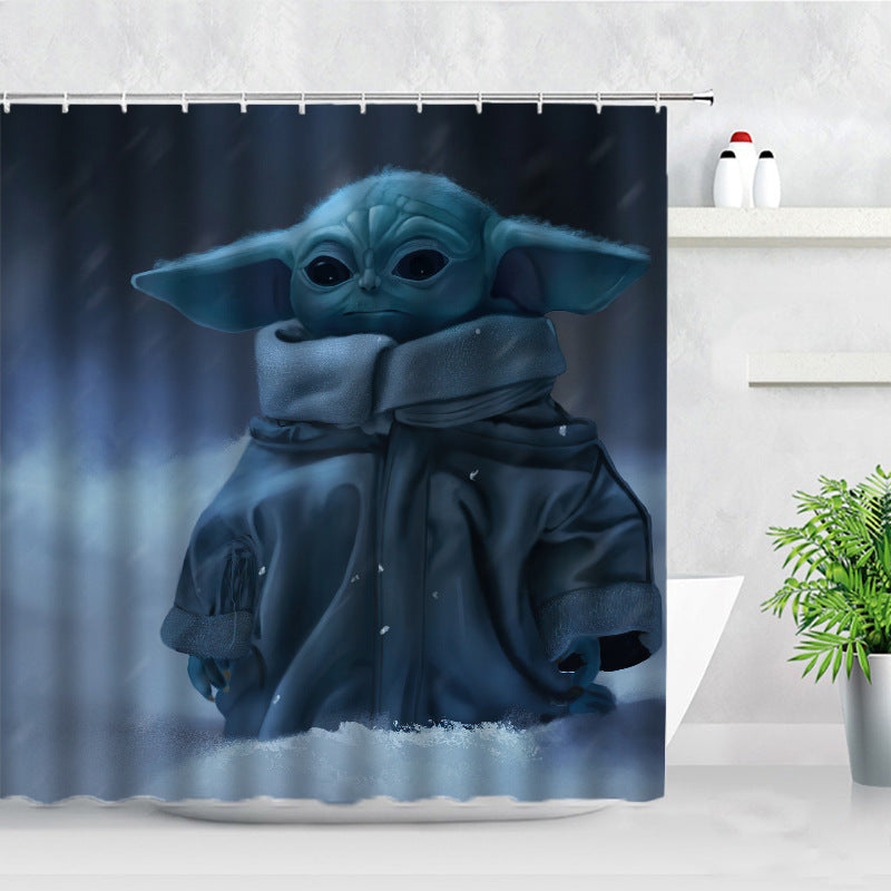 Yoda Baby Shower Curtain Waterproof Bath Curtains Bathroom Decor With Hooks