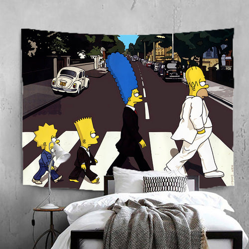 Anime The Simpsons Homer J. Simpson #13 Wall Decor Hanging Tapestry Home Bedroom Living Room Decoration