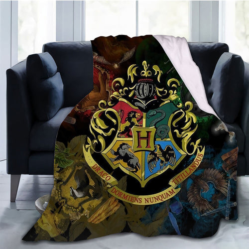 Harry Potter Hogwarts Four Houses #10 Blanket Super Soft Cozy Sherpa Fleece Throw Blanket for Men Boys