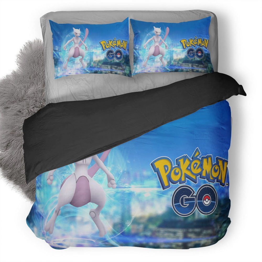 Pokémon Go Mewtwo Pokemon #22 Duvet Cover Quilt Cover Pillowcase Bedding Set Bed Linen Home Bedroom Decor