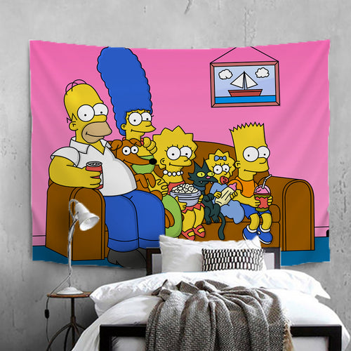 Anime The Simpsons Homer J. Simpson #16 Wall Decor Hanging Tapestry Home Bedroom Living Room Decoration