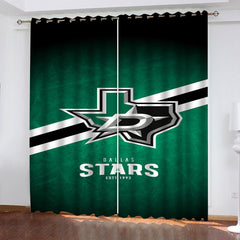 Dallas Stars Hockey League Blackout Curtain for Living Room Bedroom Window Treatment