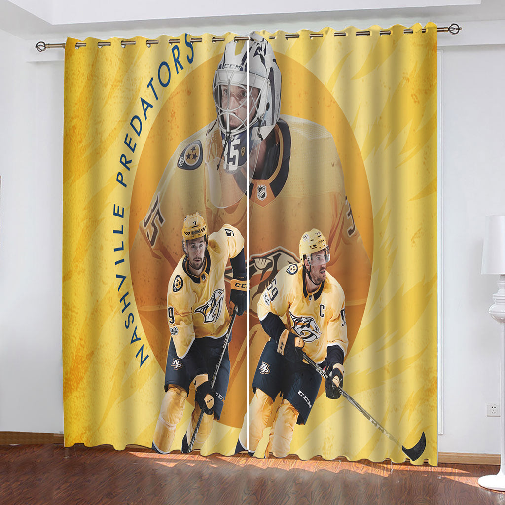 Nashville Predators Hockey League Blackout Curtain for Living Room Bedroom Window Treatment