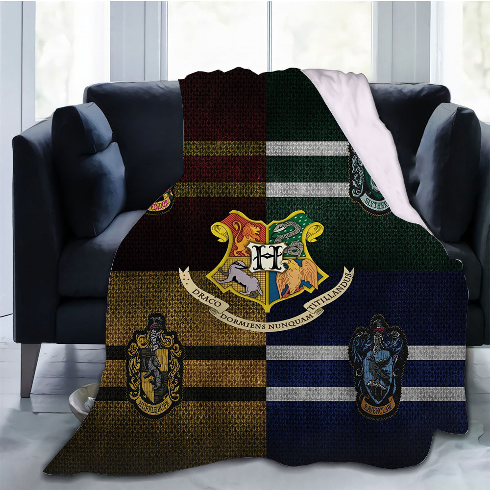 Harry Potter Hogwarts Four Houses #16 Blanket Super Soft Cozy Sherpa Fleece Throw Blanket for Men Boys