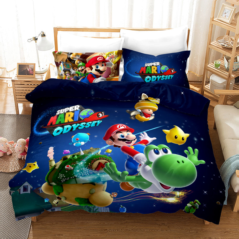 Super Smash Bros. Ultimate Mario #23 Duvet Cover Quilt Cover Pillowcase Bedding Set Bed Linen Home Bedroom Decor