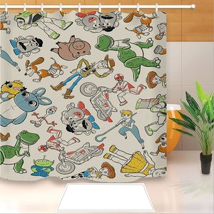 Toy Story Buzz Lightyear Woody Forky #19 Shower Curtain Waterproof Bath Curtains Bathroom Decor With Hooks