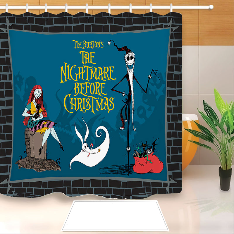 The Nightmare Before Christmas #7 Shower Curtain Waterproof Bath Curtains Bathroom Decor With Hooks