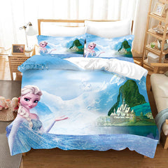 Frozen Anna Elsa Princess #18 Duvet Cover Quilt Cover Pillowcase Bedding Set Bed Linen Home Bedroom Decor