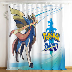 Pokemon Pikachu Sword #21 Blackout Curtains For Window Treatment Set For Living Room Bedroom