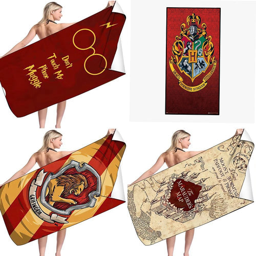 Harry Potter Hogwarts Microfiber Bath Towel Quick Dry Swimming Surf Towels