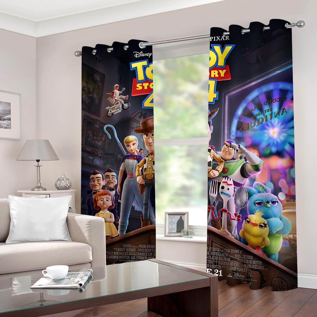 2024 NEW 2 Panels Toy Story Curtains Blackout Window Drapes for Room Decoration