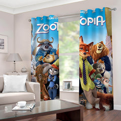2024 NEW 2 Panels Zootopia Curtains Blackout Window Drapes for Room Decoration