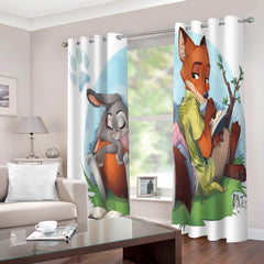2024 NEW 2 Panels Zootopia Curtains Blackout Window Drapes for Room Decoration