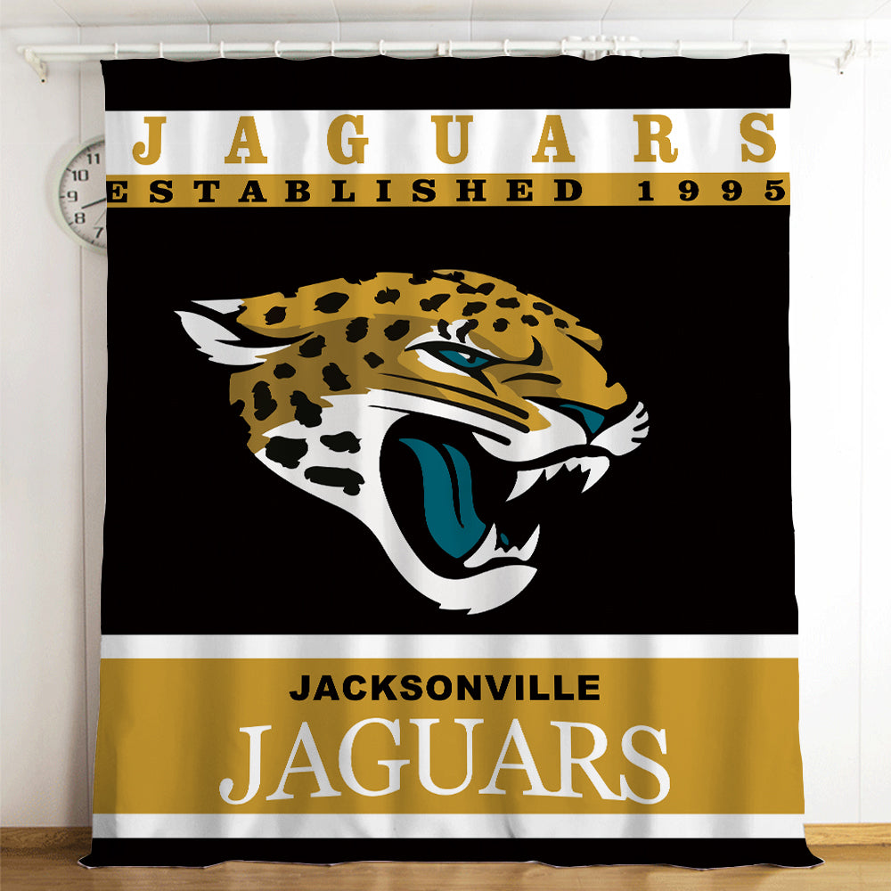 Jacksonville Jaguars Football League #2 Blackout Curtains For Window Treatment Set For Living Room Bedroom