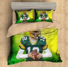 Aaron Rodgers Green Bay Packers Football Team #1 Duvet Cover Quilt Cover Pillowcase Bedding Set Bed Linen Home Bedroom Decor