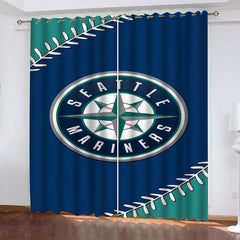 Seattle Mariners Baseball Blackout Curtain for Living Room Bedroom Window Treatment