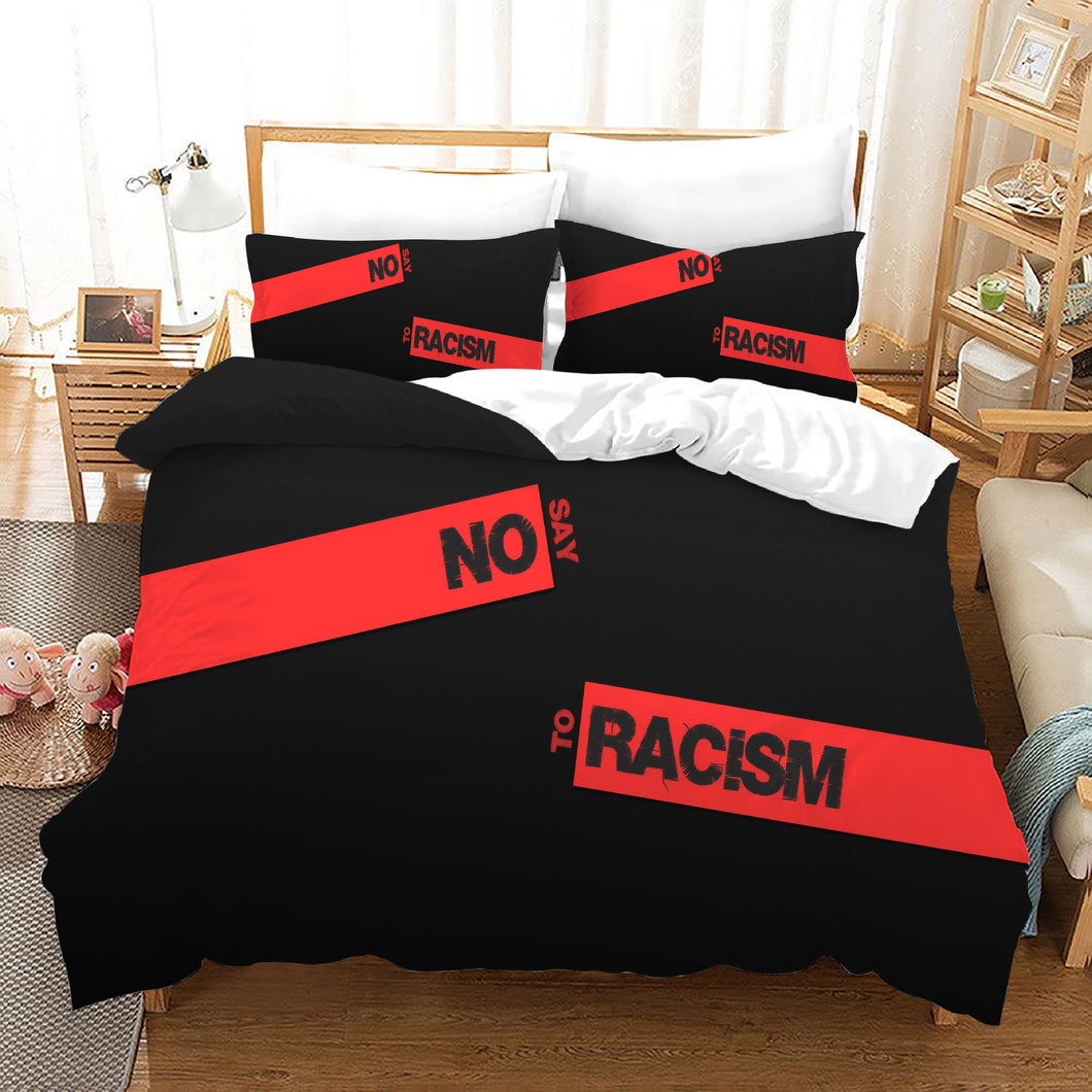 Say No To Racism #2 Duvet Cover Quilt Cover Pillowcase Bedding Set Bed Linen Home Bedroom Decor
