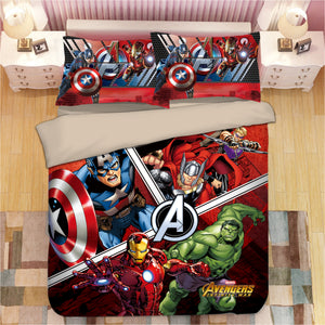 Avengers Captain America Hulk Iron Man Thor #2 Duvet Cover Quilt Cover Pillowcase Bedding Set Bed Linen Home Decor