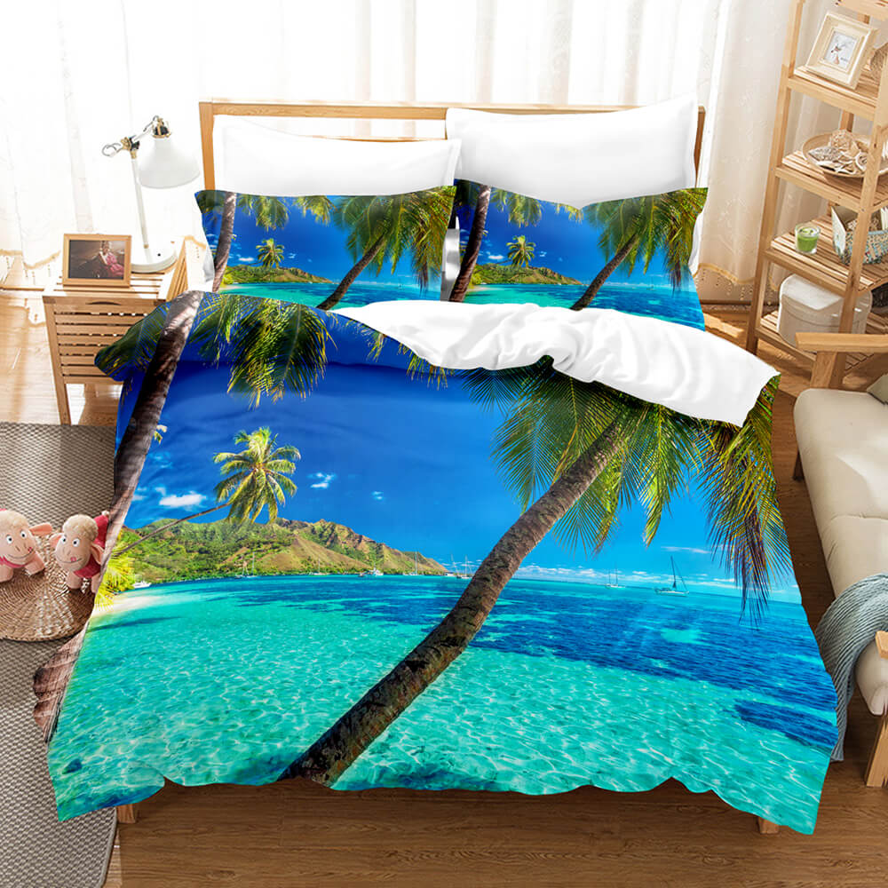 2024 NEW Coastal Beach Theme Bedding Sets Quilt Cover Without Filler