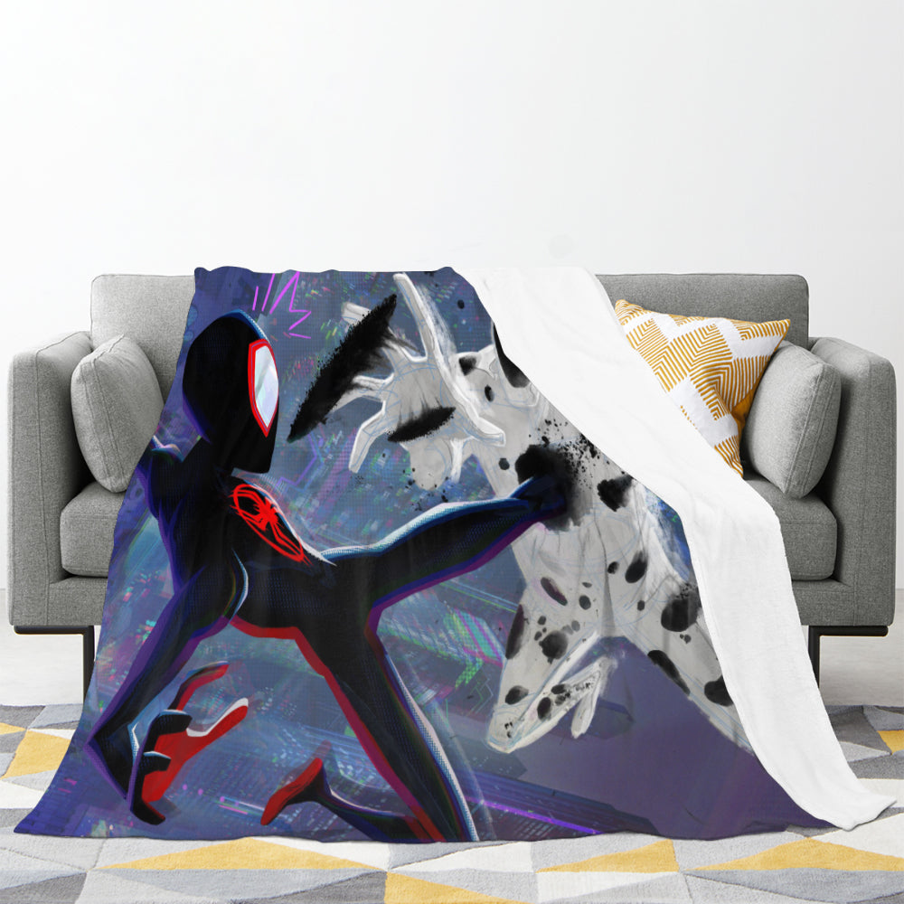 Spider-Man Across the Spider-Verse 3D Printed Plush Blanket Flannel Fleece Throw Warm Gift for Kids Adults Home Office