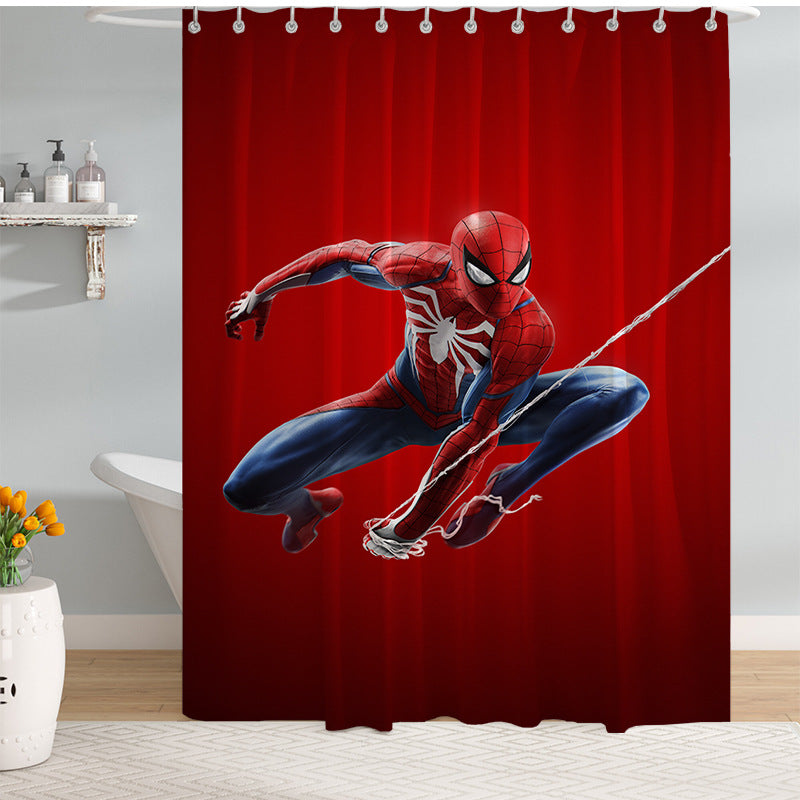 Spiderman Superhero Shower Curtain Waterproof Bath Curtains Bathroom Decor With Hooks