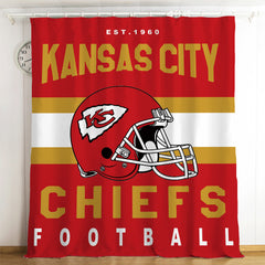 Kansas City Chiefs Football League #3 Blackout Curtains For Window Treatment Set For Living Room Bedroom
