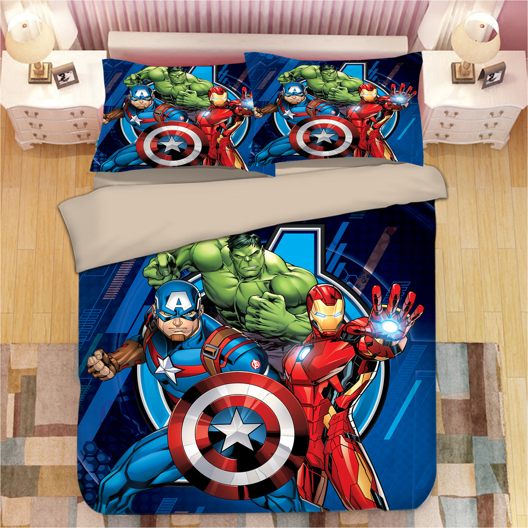 Avengers Captain America Hulk Iron Man Thor #3 Duvet Cover Quilt Cover Pillowcase Bedding Set Bed Linen Home Decor