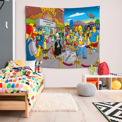 Anime The Simpsons Homer J. Simpson #40 Wall Decor Hanging Tapestry Home Bedroom Living Room Decoration