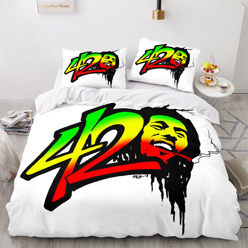 2024 NEW 420 weed plant 3 Piece Bedding Sets Quilt Cover Without Filler