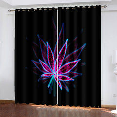 2024 NEW 420 weed plant Pattern Curtains Blackout Window Treatments Drapes