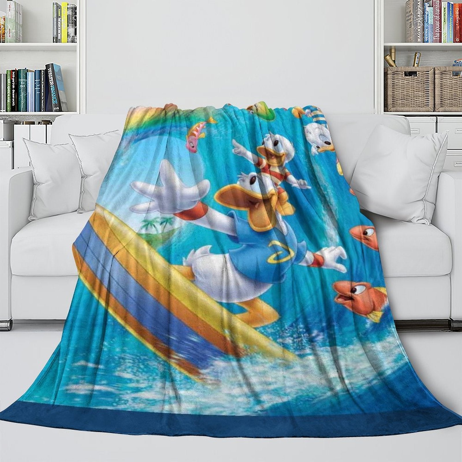 2024 NEW Donald Duck Blanket Flannel Fleece Throw Room Decoration