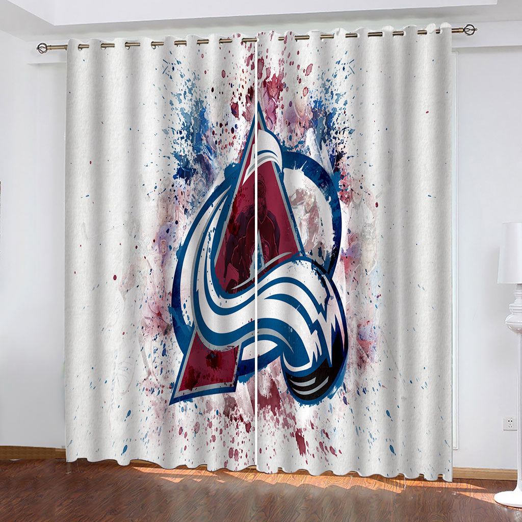 Colorado Avalanche Hockey League Blackout Curtain for Living Room Bedroom Window Treatment