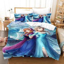Load image into Gallery viewer, Frozen Anna Elsa Princess #21 Duvet Cover Quilt Cover Pillowcase Bedding Set Bed Linen Home Bedroom Decor
