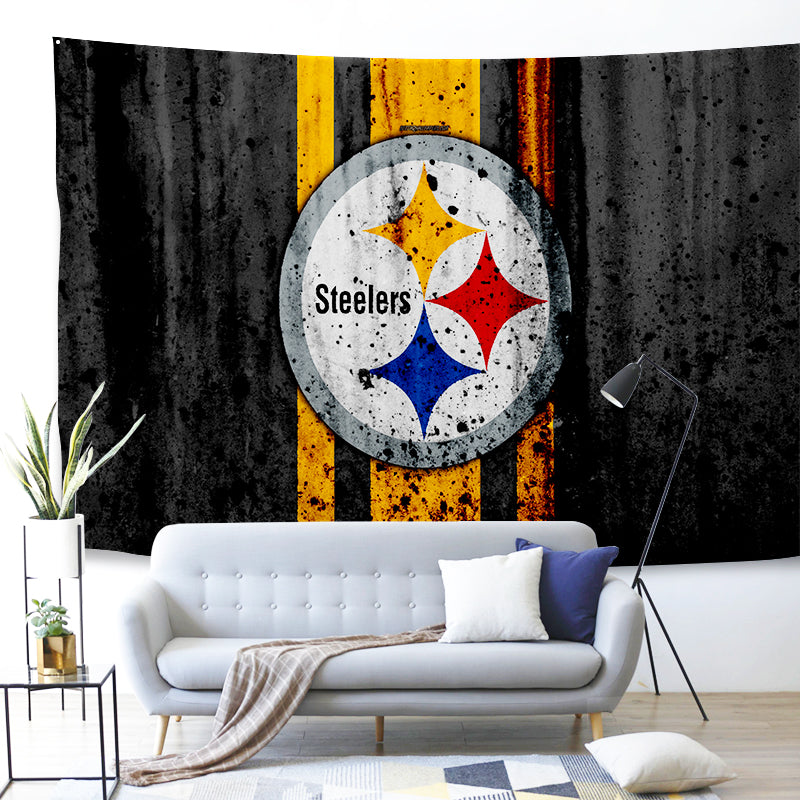 Pittsburgh Steelers Football League Wall Decor Hanging Tapestry Home Bedroom Living Room Decoration