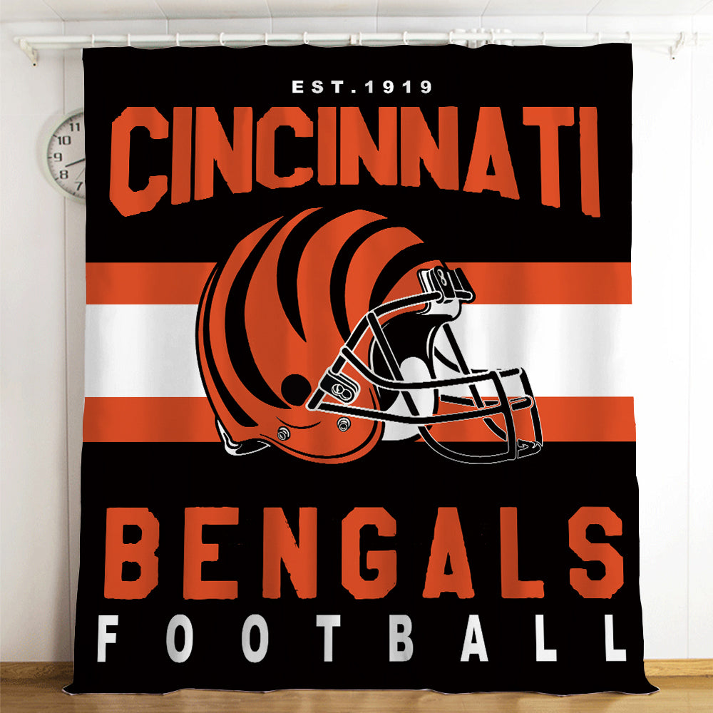 Cincinnati Bengals Football League #5 Blackout Curtain for Living Room Bedroom Window Treatment