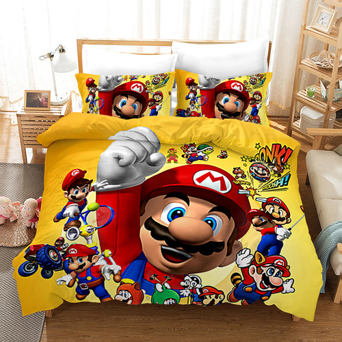 Super Smash Bros. Ultimate Mario #27 Duvet Cover Quilt Cover Pillowcase Bedding Set Bed Linen Home Bedroom Decor