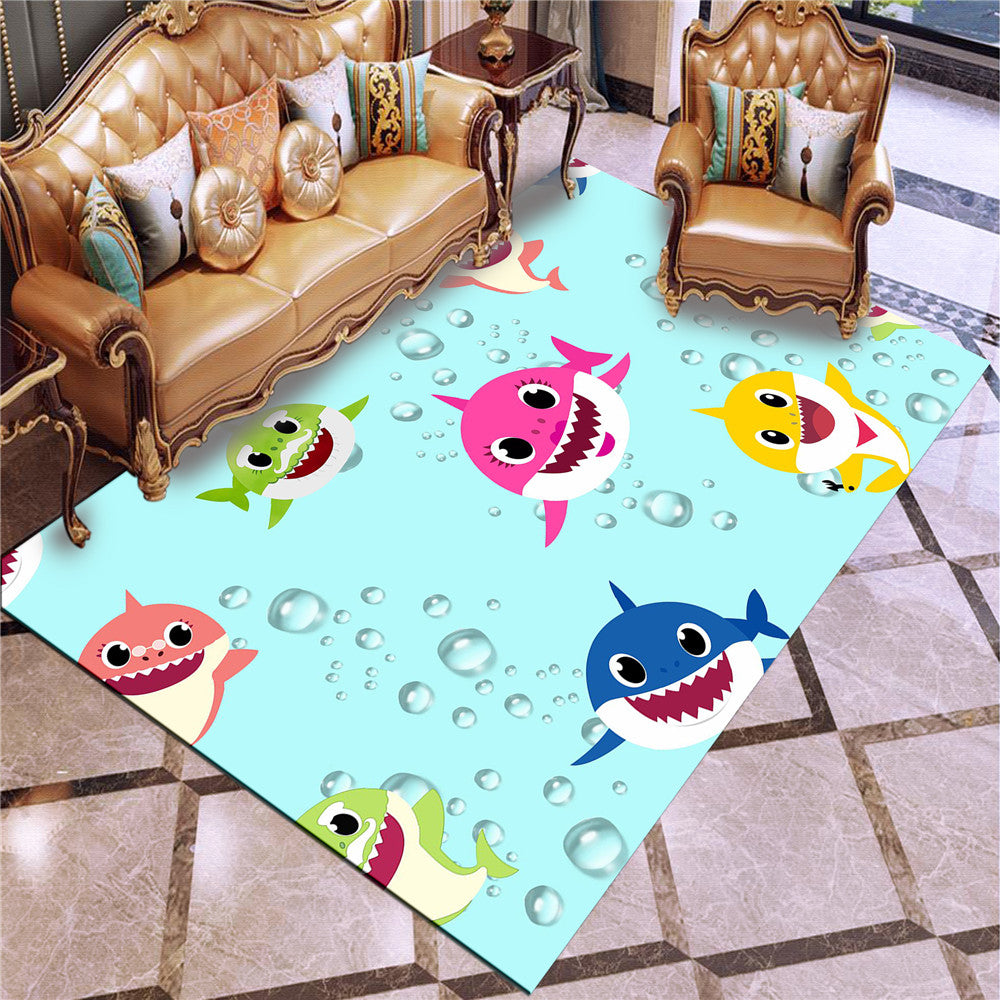 Baby Shark Carpet Living Room Bedroom Sofa Rug Door Mat Kitchen Bathroom Mats for Kids Adults