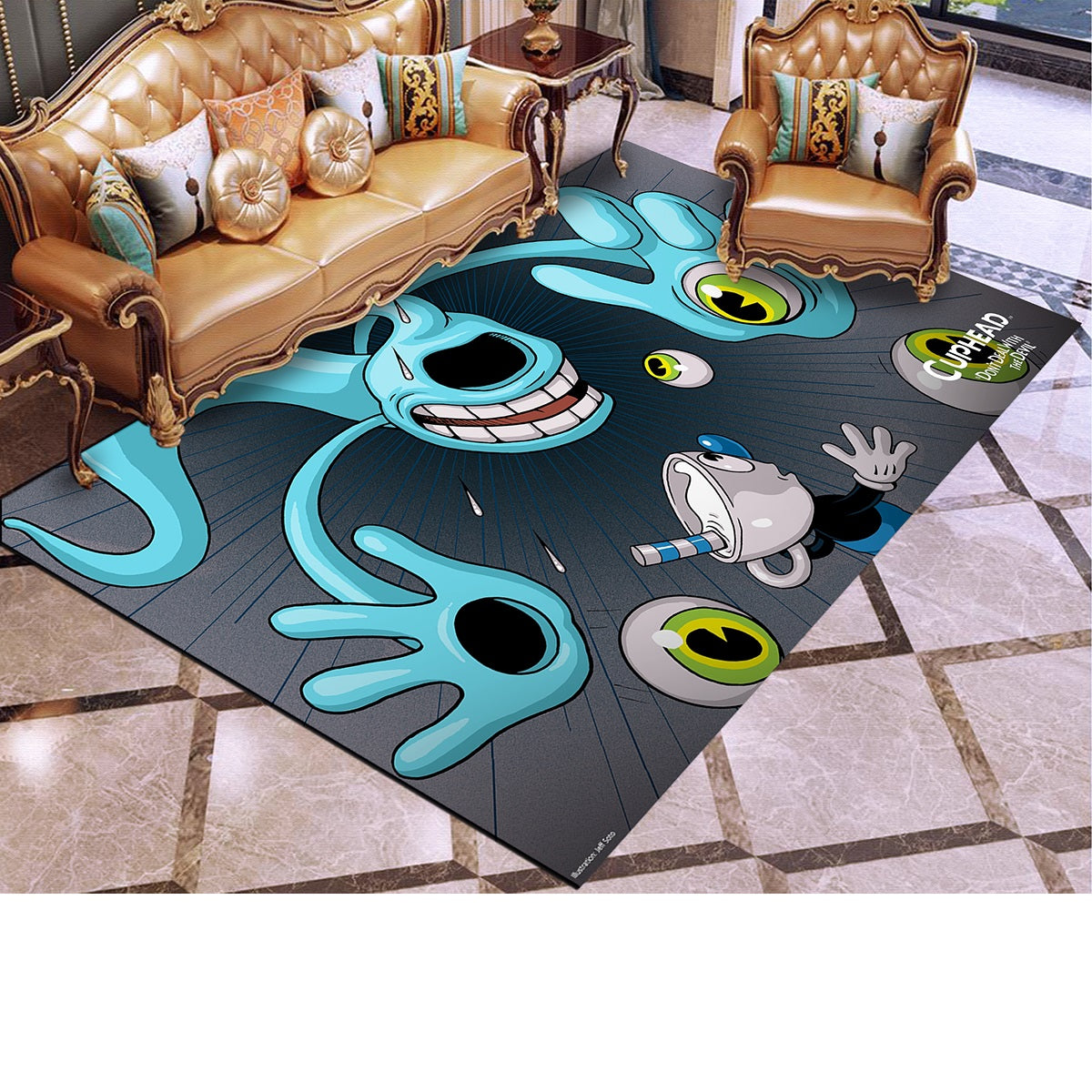 Cuphead #1 Graphic Carpet Living Room Bedroom Sofa Rug Door Mat Kitchen Bathroom Mats for Kids