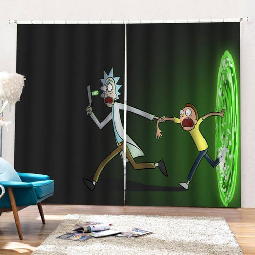 Rick and Morty #10 Blackout Curtains For Window Treatment Set For Living Room Bedroom Decor