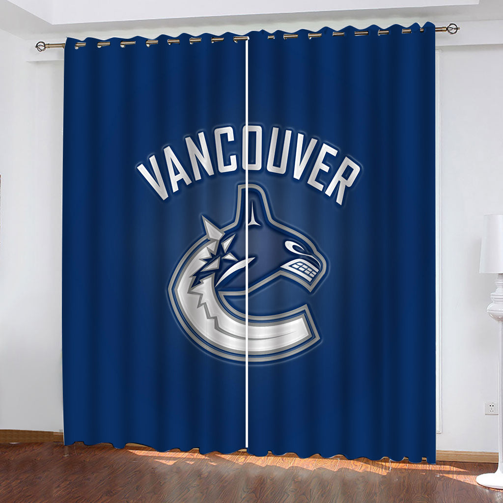 Vancouver Canucks Hockey League Blackout Curtain for Living Room Bedroom Window Treatment